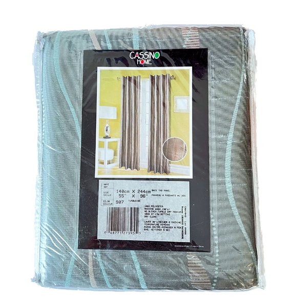 NEW! Set of 2 Cassino Home Tab Back Panel Curtains Drapes, Each 55" x 96" - Picture 8 of 12